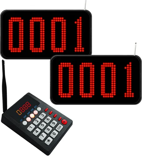Vista 7 de Sistema inalámbrico de llamadas en cola, sistema numérico de 3 Dight Now Serving Number System con aviso de voz para restaurante, hospital, banco