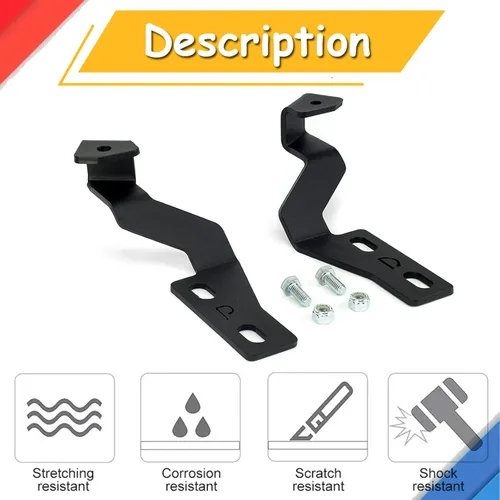 Vista 6 de Soportes de montaje de luz de zanja de capó LED para Toyota Tundra 2014+ Soportes de luz de zanja resistentes sin taladro, montaje de capó