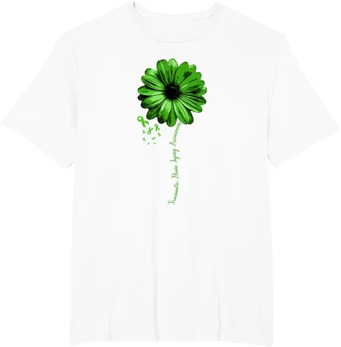 Vista 11 de Camiseta de conciencia de lesiones cerebrales traumáticas con cinta verde guerrero, Negro, S
