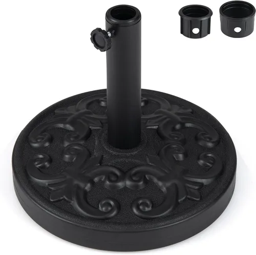 Vista 10 de Giantex Soporte de base de sombrilla de patio de 21 libras, soporte resistente para sombrilla para exteriores con base rellena de cemento, se adapta
