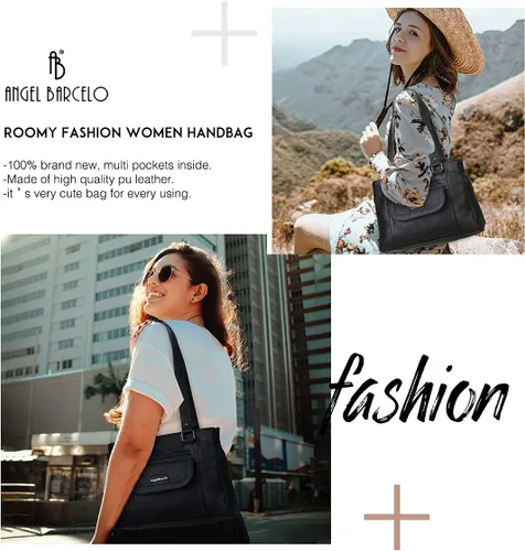 Vista 6 de Angel Barcelo Monederos y bolsos de mano de moda para mujer, bolsos de hombro con asa superior, carteras Hobo