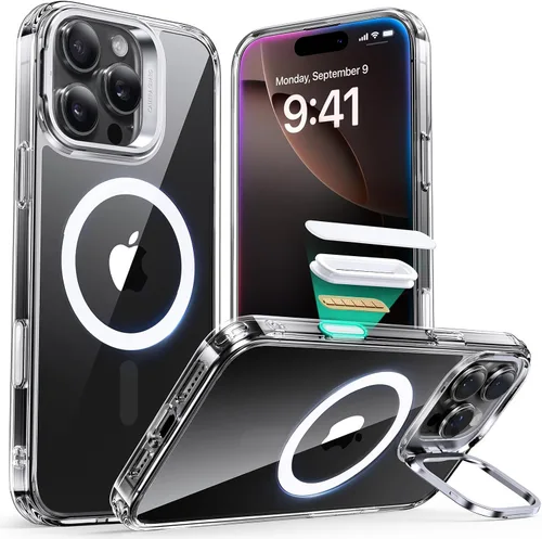 Vista 31 de ESR Funda para iPhone 13 Pro, compatible con MagSafe, protección de grado militar a prueba de golpes, soporte de anillo de cámara integrado, funda
