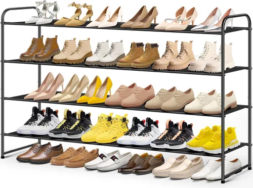 Vista 13 de MISSLO Zapatero largo de 2 niveles para armario, organizador de zapatos con capacidad para 18 pares, estante de almacenamiento de zapatos ancho
