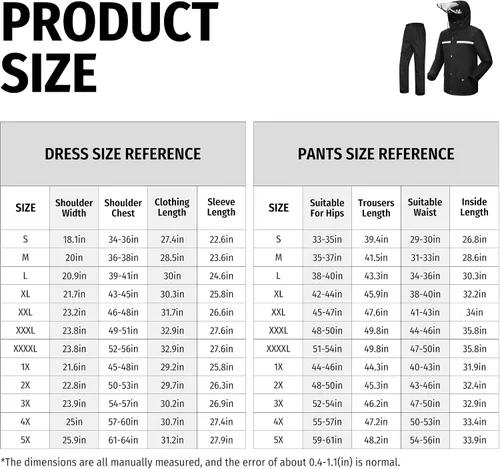 Vista 2 de iCreek Chaqueta y pantalón de lluvia unisex para exteriores impermeable antitormentas