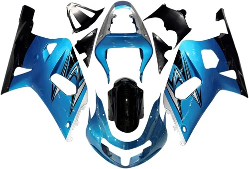 Vista 27 de Kit de carenado de llama azul negro de plástico ABS para Suzuki GSXR600 GSXR750 K1 2000-2003 Carenados GSX-R600 GSX-R750 2001 2002 2003 Inyección