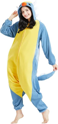 Vista 3 de DELEY Pijama de una pieza para adultos, disfraz de Halloween, Navidad, animales, cosplay, para hombres y mujeres