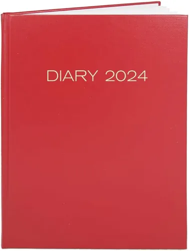 Vista 10 de BookFactory Agenda de negocios 2024 (384 páginas, 6 x 9 pulgadas), cubierta de piel sintética roja, tapa dura cosida en sección