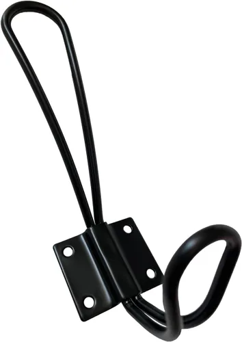 Vista 4 de Ganchos de alambre negros para abrigos, paquete de 5 ganchos rústicos de pared resistentes de doble punta, gancho de entrada para colgar ropa