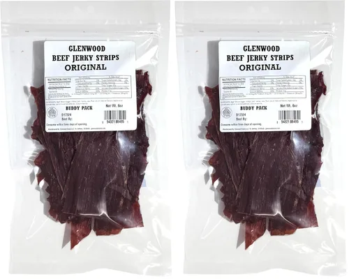 Vista 5 de Glenwood Beef Jerky tierna - Tiras de carne seca de res de 6 onzas (6 onzas, original)