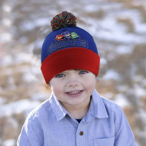 Vista 9 de PJ Masks Conjunto de gorro y mitones de invierno para niños, gorro para niños pequeños