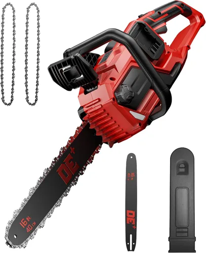 Vista 10 de DeForce Motosierra Eléctrica Inalámbrica de 16" 40V, para Baterías DeWalt 20V Max, Motosierra a Batería sin Escobillas, con Engrasador Automático