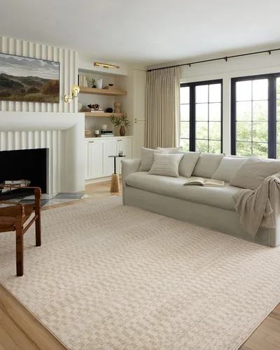 Vista 9 de Loloi Kamala Charcoal/Dove - Alfombra decorativa de 2'-3" x 3'-10