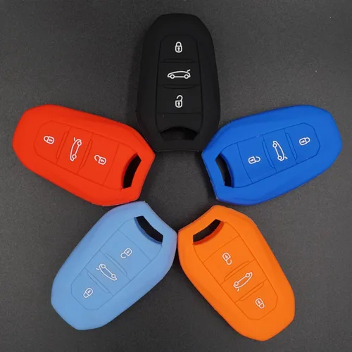 Vista 6 de Toiumops Funda para llave de coche para Citroen DS3 DS4 DS5 DS6, funda de silicona para llave de coche