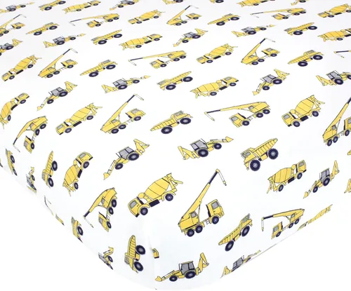 Vista 52 de Hudson Baby Sábana bajera ajustable unisex de algodón para cuna, avión, talla única