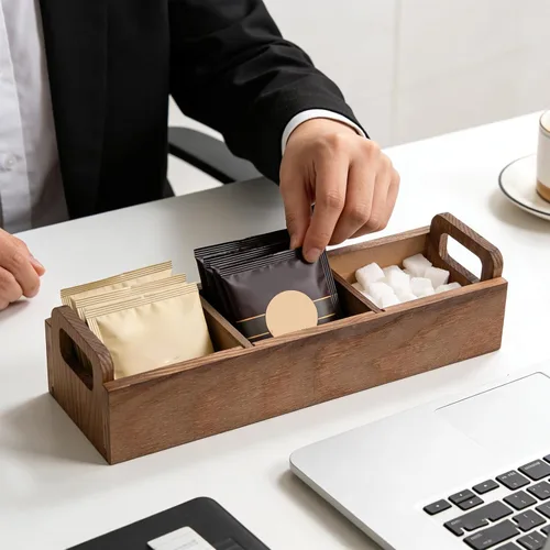 Vista 8 de Buachois Organizador de bolsas de té, 3 compartimentos, caja