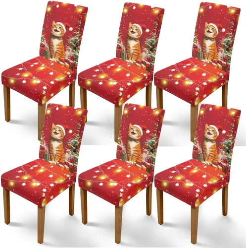 Vista 16 de Rnyleeg Fundas de silla de Navidad para sala de estar, diseño de muñeco de nieve azul, estampado de pájaros, fundas para sillas de comedor, 1