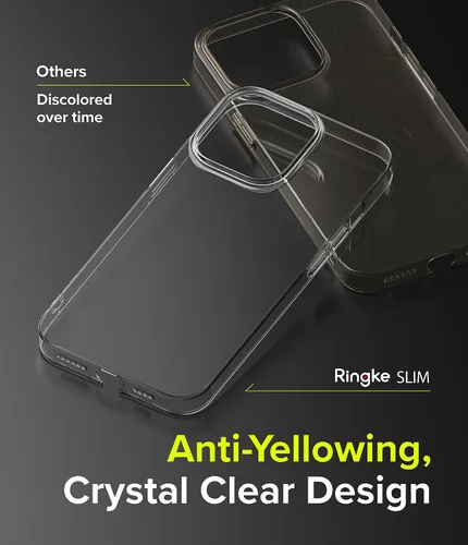 Vista 5 de Ringke Funda compatible con iPhone 13 Pro Max, delgada, transparente, no amarillea, con bisel elevado de policarbonato duro, revestimiento suave