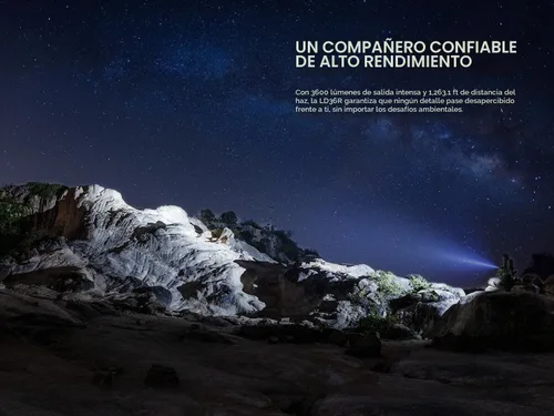 Vista 5 de Fenix LD36R Linterna recargable de 3600 lúmenes, carga rápida USB-C con 6 preajustes RGB y salida de color continuamente ajustable (negro)