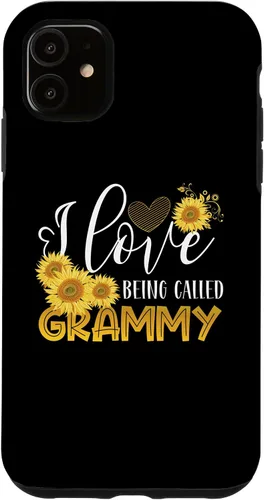 Vista 5 de Funda para iPhone 15 con texto en inglés "I Love Being Called Grammy Sunflower Lover Family Party Case
