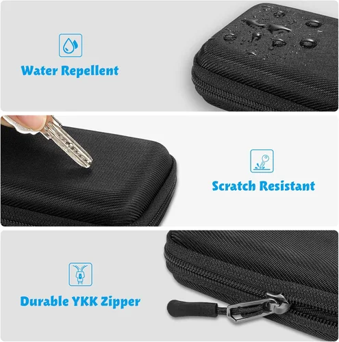 Vista 5 de Carcasa rígida para Freestyle Libre 3 2 / Libre Reader Estuche de transporte ligero a prueba de golpes para diabéticos con clip y asa (negro)