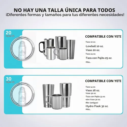 Vista 2 de Compatible con tapas Yeti de 20 onzas, tapa de reemplazo de 10 onzas Lowball, tapa de taza de 10 onzas, tapa de vaso Ozark Trail y otras tapas