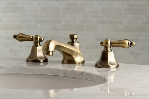 Vista 3 de Kingston Brass KS4463AL Grifo de baño extendido de 8 pulgadas, latón antiguo