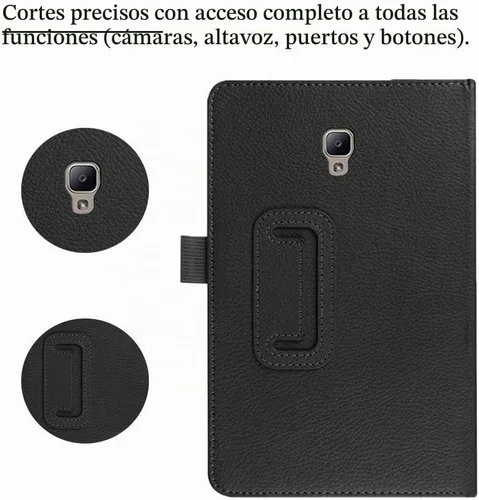 Vista 5 de Funda Folio Para Galaxy Tab A 8.0 2017 Modelo T380/T385, Funda Protectora De Cuero De La PU Premium Para Samsung Galaxy Tab A 8.0 Pulgadas 2017 Negro