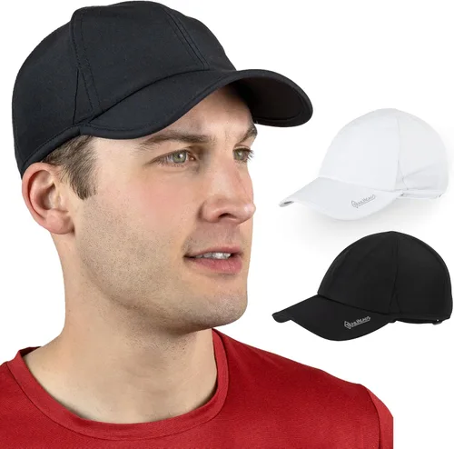 Vista 10 de TrailHeads Sombrero de verano para correr con protección UPF 50 de secado rápido para hombre Negro