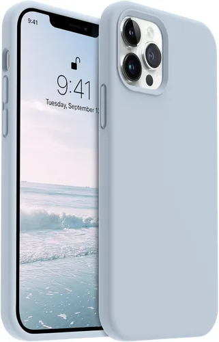Vista 26 de AOTESIER - Funda a prueba de golpes diseñada para iPhone 12 Pro Max, funda de silicona líquida con [forro de microfibra suave antiarañazos]