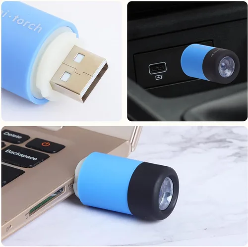 Vista 4 de UCEC Mini linterna de llavero, linterna de viaje USB linterna recargable colorida linterna LED de bolsillo de alta potencia, 3