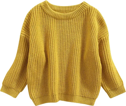 Vista 16 de Karwuiio Suéter de punto para bebé, niña, niño, cuello redondo, manga larga, sudadera para otoño e invierno A-gris