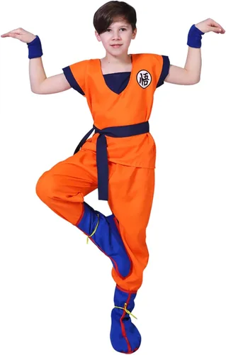 Vista 3 de HANERREAL Disfraz de anime para niños, conjunto completo de cosplay de Halloween