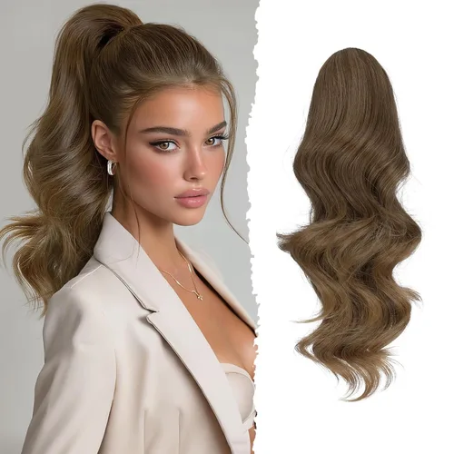 Vista 28 de SOFEIYAN Extensión de Cola de Caballo de 13" Larga y Rizada con Clip en Garra, Extensión de Cabello Sintético de Aspecto Natural para Mujeres