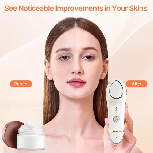 Vista 6 de Masajeador facial sónico frío caliente, calentamiento a 107.6 °F y dispositivo de enfriamiento de la piel a 42.8 °F con vibración, herramienta