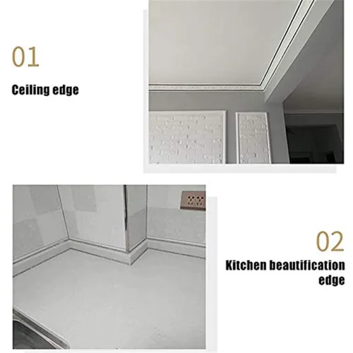 Vista 6 de Cinta adhesiva para azulejos de cerámica, bandas de borde de techo, línea de belleza, tiras de ajuste art deco para pisos, techos, encimeras