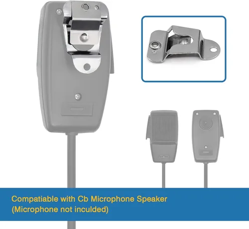 Vista 5 de HLN9073 Clip para colgar micrófono compatible con CB Motorola Walkie Talkie con tornillo, paquete de 2