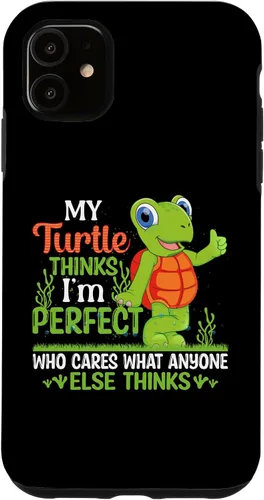 Vista 8 de My Turtle Thinks I'm Perfect Who Cares What Tortoise Case for iPhone 16