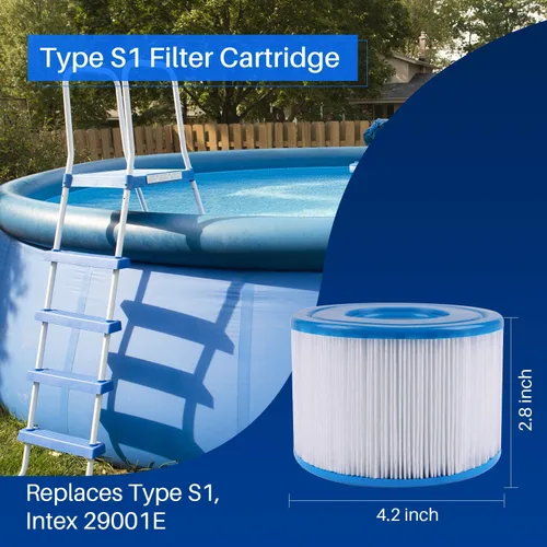 Vista 6 de POOLPURE Filtro para bañera de hidromasaje, 29001E, filtro PureSpa tipo S1, filtro de spa 11692, cartuchos de piscina fáciles de configurar