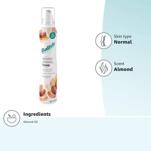 Vista 9 de Batiste - Espuma limpiadora sin agua y fortalecida con aceite de almendras, 3.60 onzas