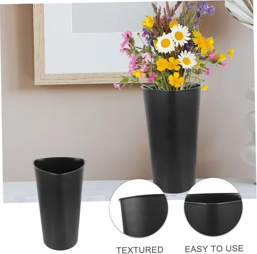 Vista 4 de Florero de plástico, negro, 20 oz