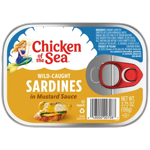 Vista 17 de Chicken of the Sea - Sardinas en salsa picante de Louisiana, 3.53 onzas. Paquete (Caja de 36), Sardinas capturadas en el medio silvestre