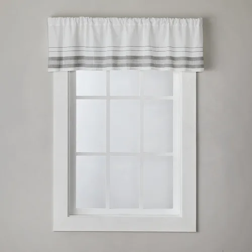 Vista 7 de SKL Home by Saturday Knight Ltd. Par de niveles de rayas de pizarra (paquete de 2), 56x24, blanco