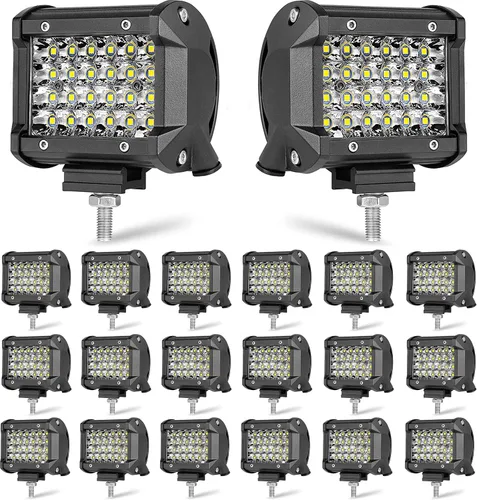 Vista 10 de Vainas LED: 20 unidades de 60 W, luces de punto LED de 12000 lm, luz cúbica de triple fila, luces de inundación para conducción todoterreno