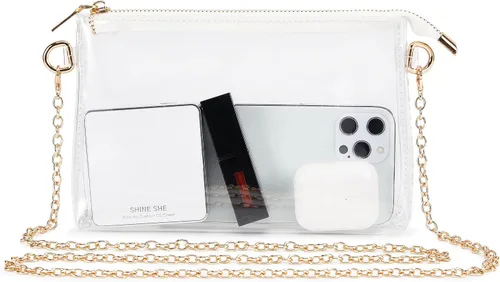 Vista 18 de Bolsa transparente aprobada para estadios: ideal para controles de seguridad rápidos, bolso pequeño transparente para mujer