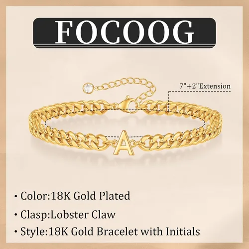 Vista 7 de Pulsera con inicial para hombre, cadena de eslabones cubanos de oro y plata, ajustable, joyería para hombre, regalos únicos para hombres, marido