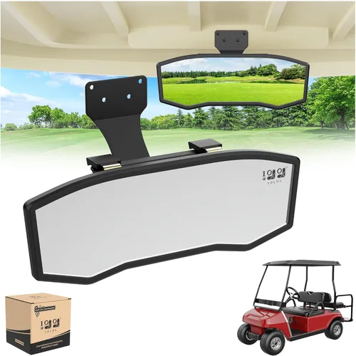 Vista 8 de 10L0L Espejo retrovisor para carrito de golf Yamaha EZGO Club Car Epic Espejo retrovisor universal gran angular, espejo convexo HD para carrito