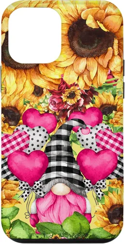 Vista 16 de Cute Sunflower Pattern for Women Pink Valentines Gnome Case for iPhone 17