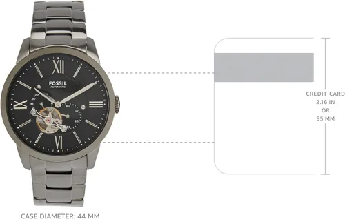 Vista 3 de Fossil - Reloj de pulsera automático y mecánico de estilo Townsman en acero inoxidable para hombre