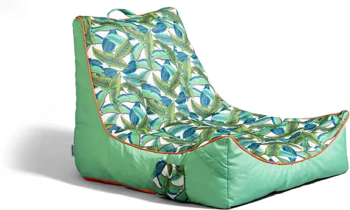 Vista 23 de Big Joe flotador Captain's Caddie sin necesidad de inflar para piscina con portavasos, hibisco tropical y aqua de doble lado con malla, tela