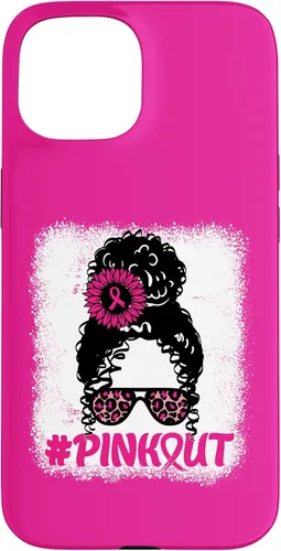 Vista 6 de iPhone 16 desordenado moño desgastado cinta rosa rosa hacia fuera caso cáncer de mama